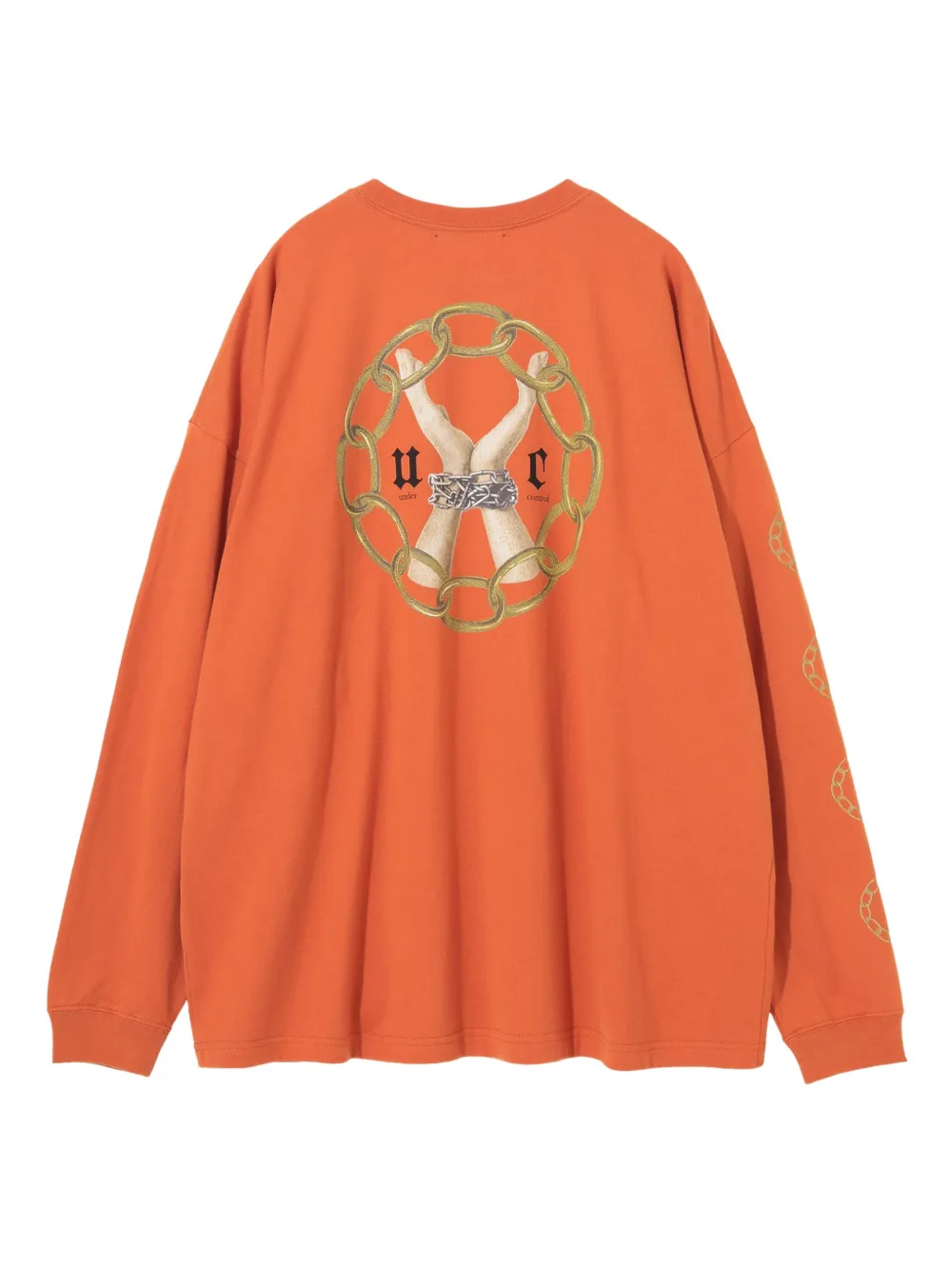 Undercover chain-print long-sleeve T-shirt Oranje
