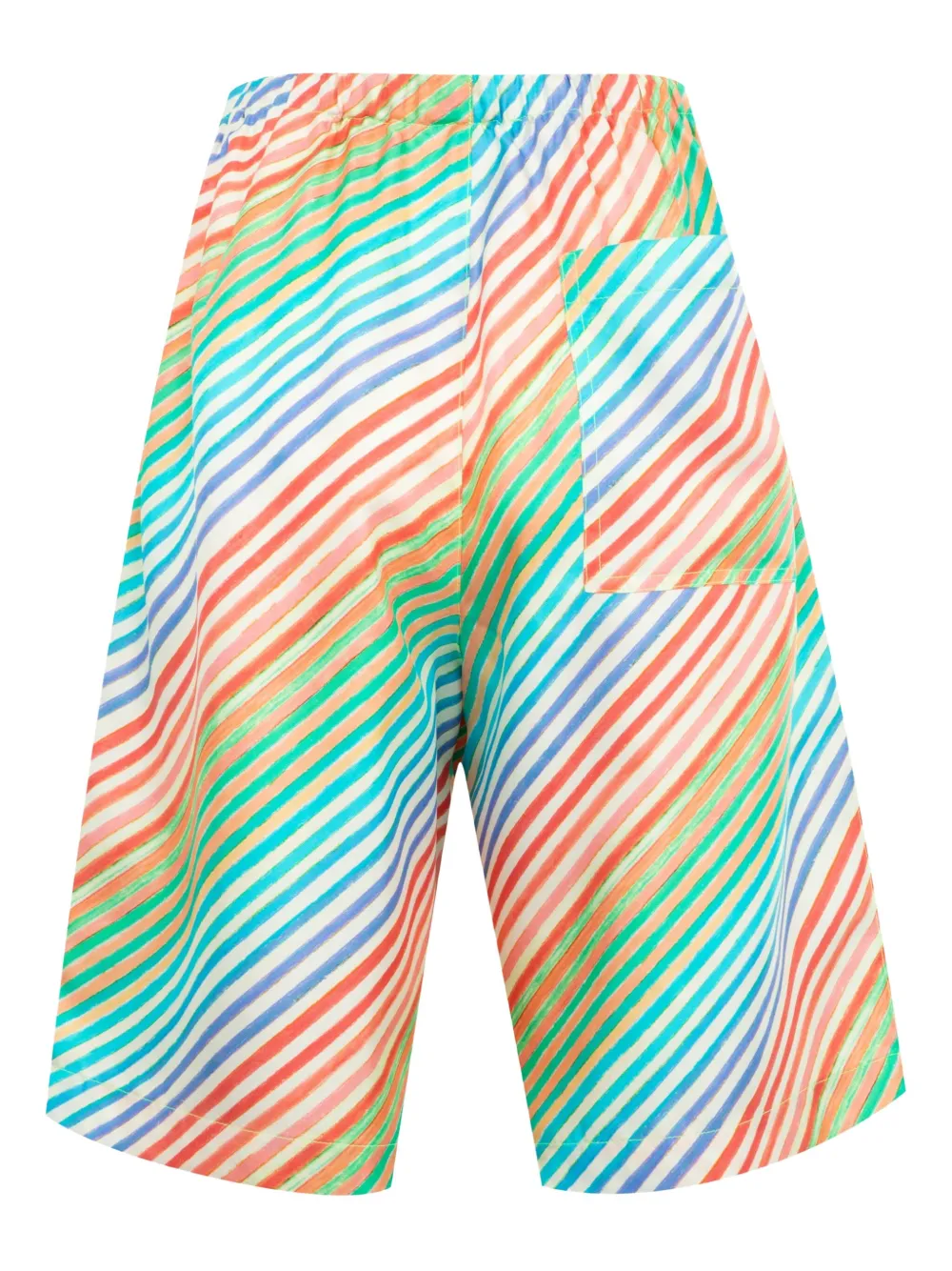 Christopher John Rogers shorts Bias Crayon a rayas con cordón | Bermudas | Image 2