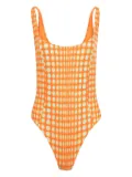 Christopher John Rogers Wiggle Dot swimsuit - Orange