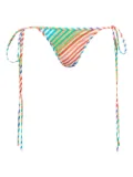 Christopher John Rogers Bias Crayon striped tie-side bikini bottom - Blue