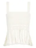 Gabriela Hearst Lilea crocheted fringed top - White