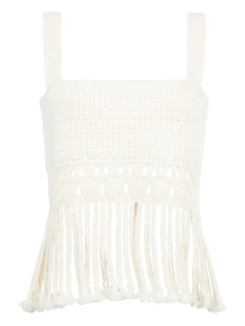 Gabriela Hearst Lilea crocheted fringed top