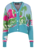 Libertine Poolside tropical-jacquard button-up cardigan - Green