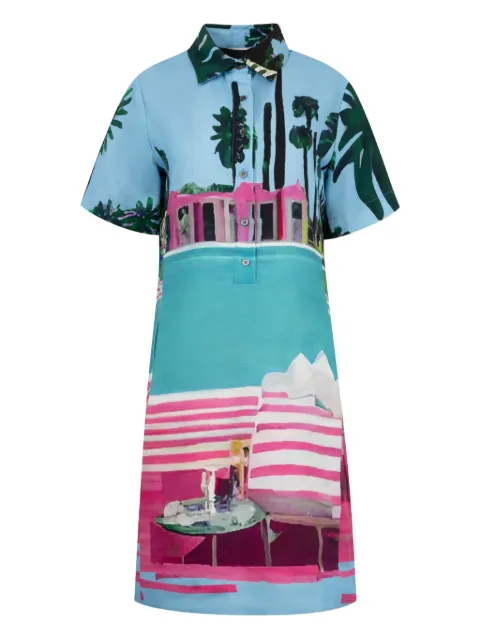 Libertine tropical-print shirt mini dress