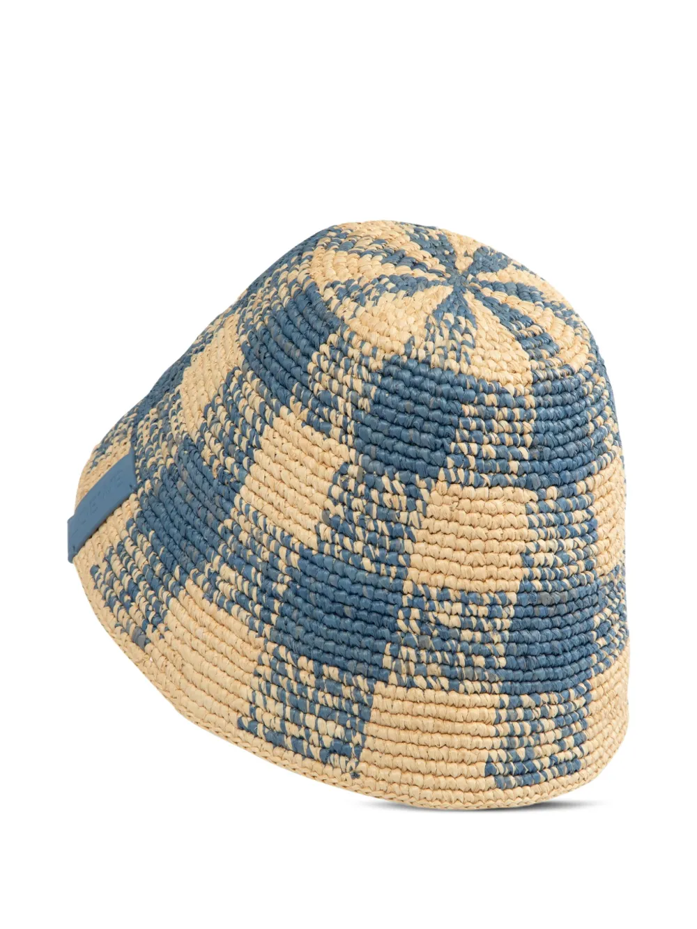 LOEWE checkered straw bucket hat - Beige