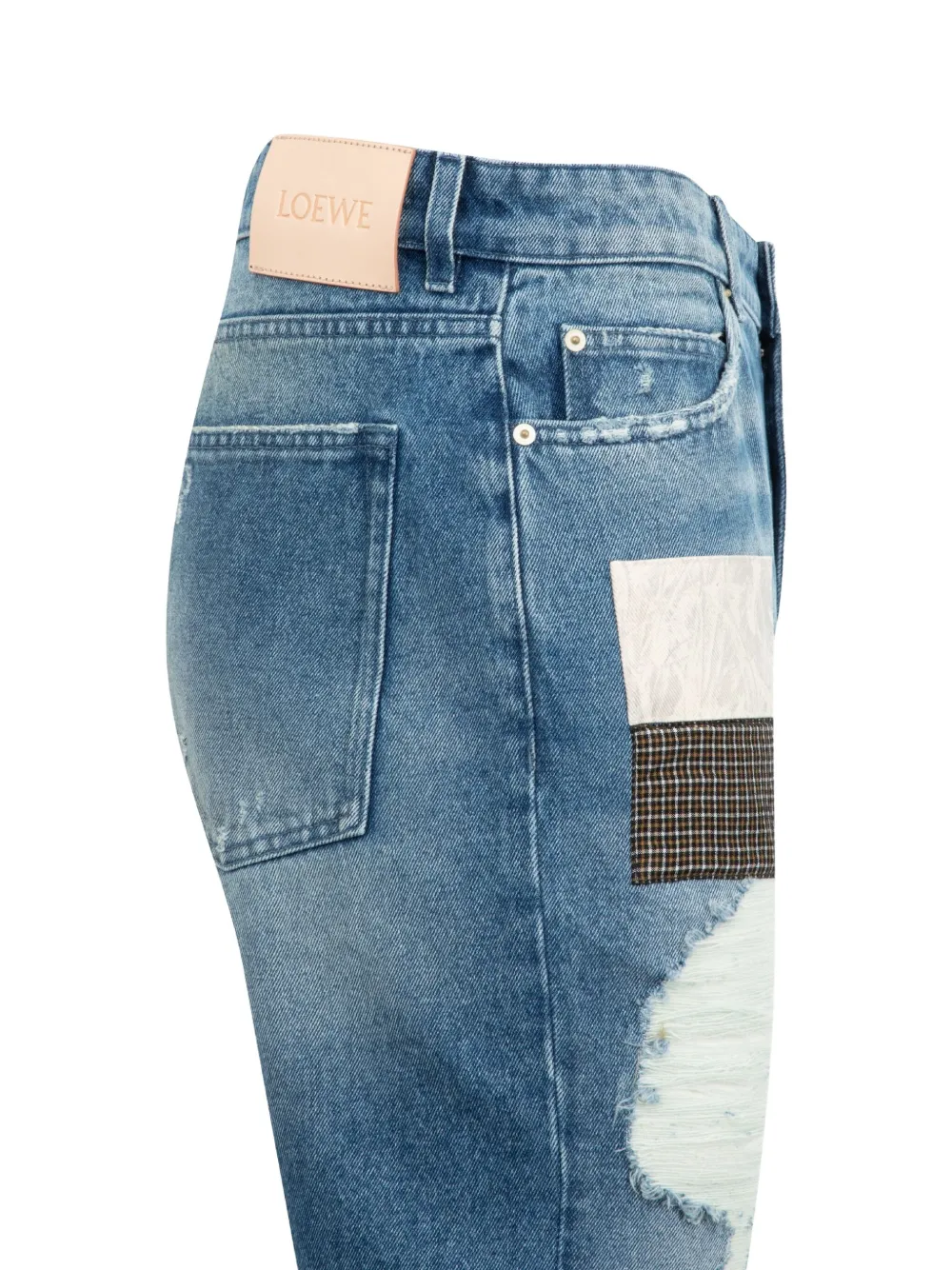 LOEWE Jeans met patchwork Blauw