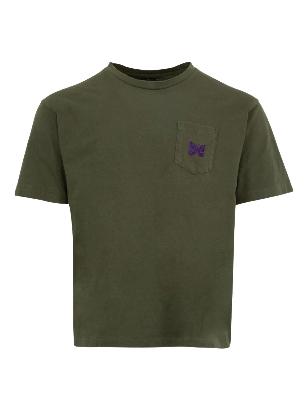 Needles butterfly embroidered pocket t-shirt - グリーン Needles butterfly embroidered pocket t-shirt - グリーン