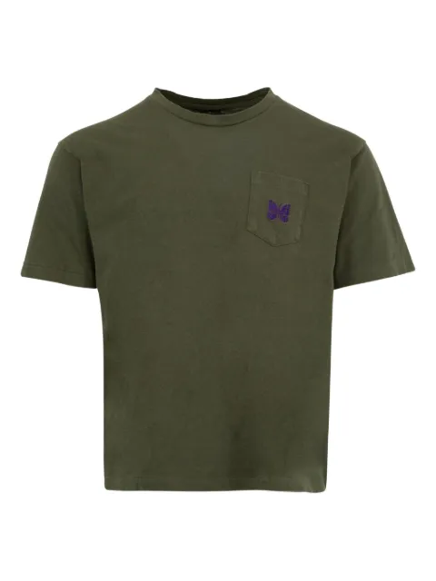 Needles butterfly embroidered pocket t-shirt