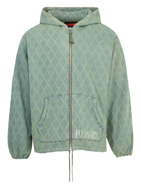 Pleasures hoodie con cierre y motivo de rombos en jacquard