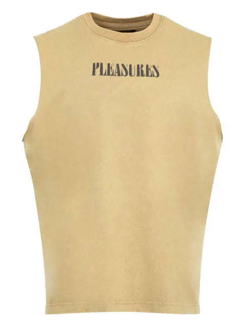 Pleasures logo-print sleeveless top