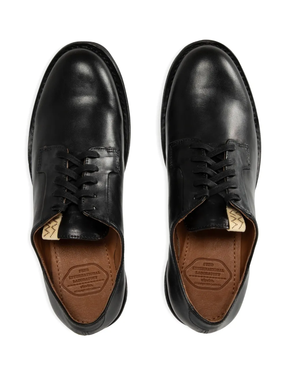 visvim G.P.O. Folk leather derby shoes Black