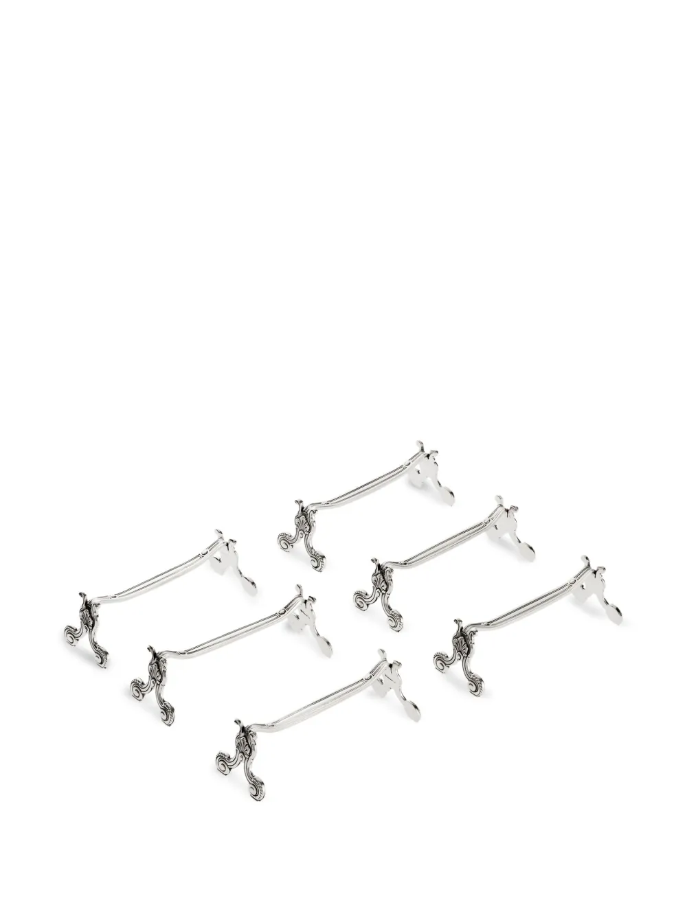 Christofle Louis Xiv Coquille Knife Rests (set Of Six) In Silver