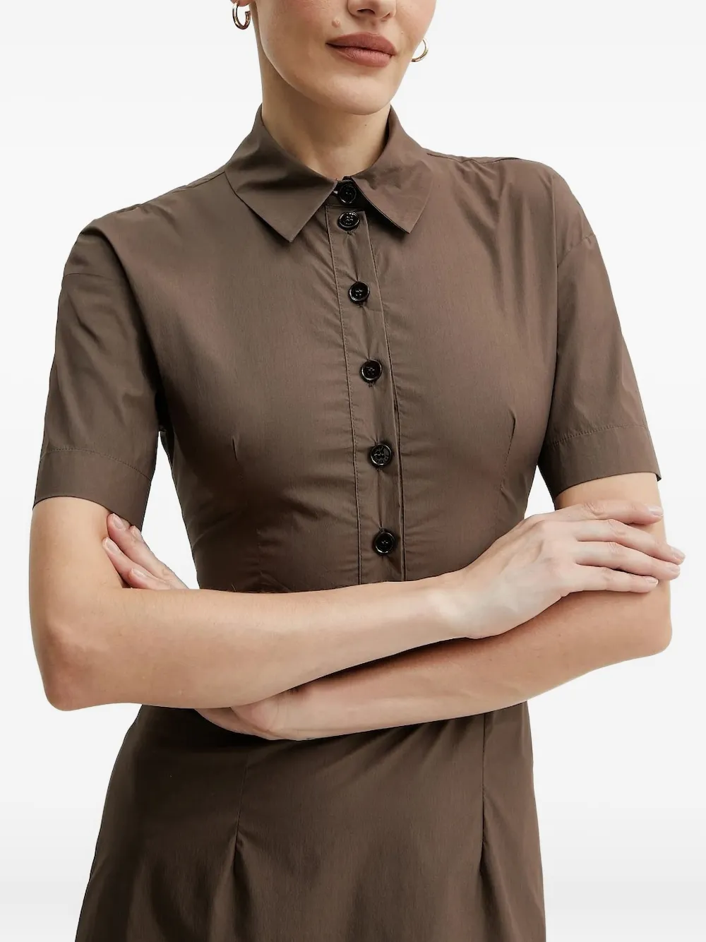 Patrizia Pepe button-front open-back minii dress Bruin