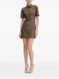 Patrizia Pepe button-front open-back minii dress - Brown