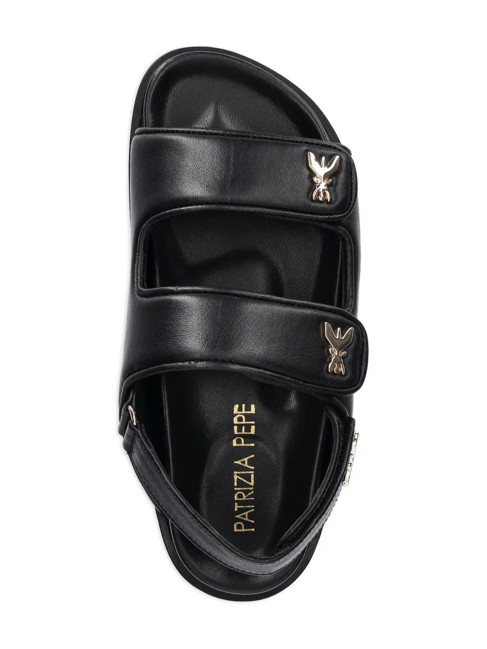 Patrizia Pepe girl double-strap embellished sandals Black