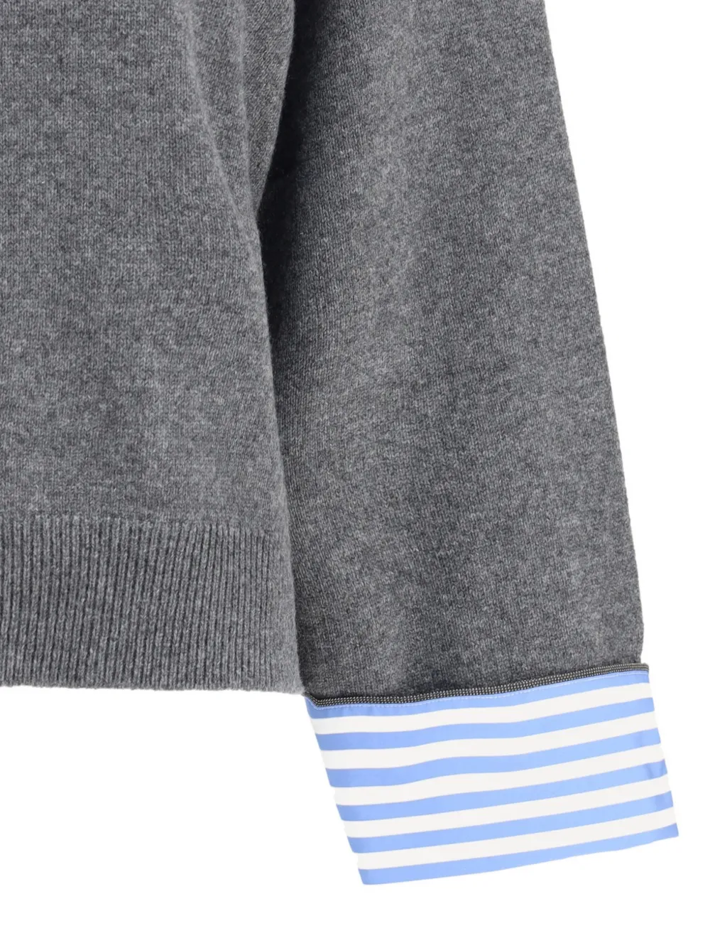 Brunello Cucinelli Coltrui met gestreepte cuffs Grijs