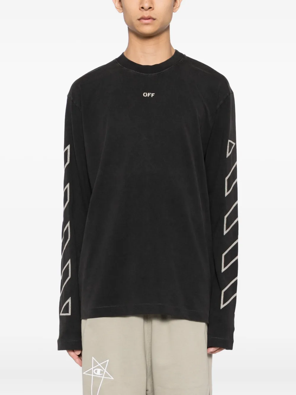 Off-White T-shirt met Arrows-print Zwart