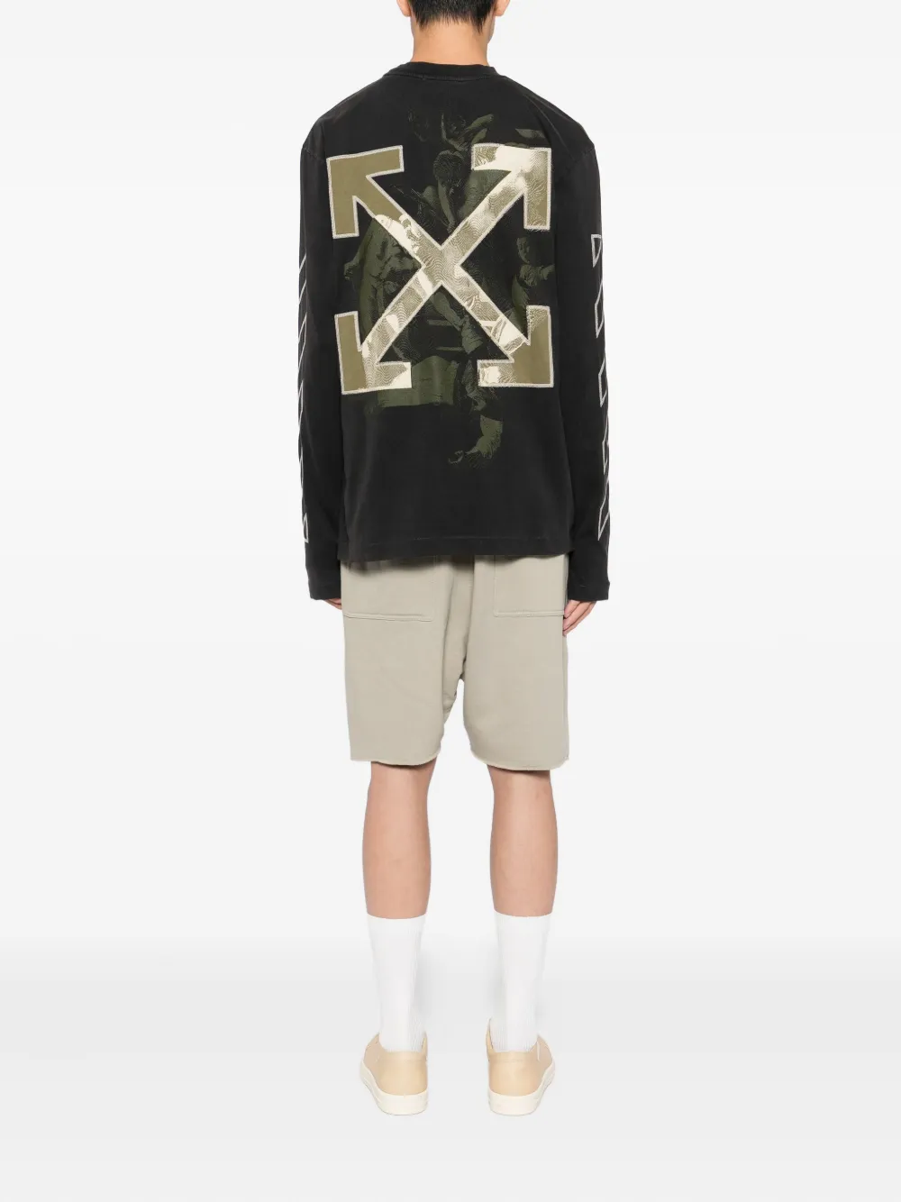 Off-White T-shirt met Arrows-print - Zwart