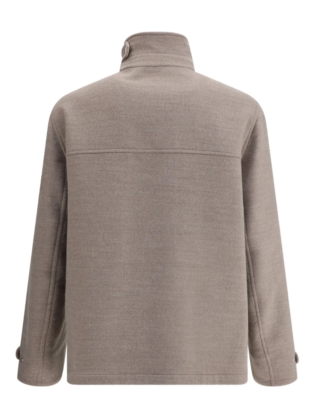 Brunello Cucinelli Jack met klepzak en hoge kraag Beige