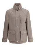 Brunello Cucinelli high-collar flap-pocket jacket - Neutrals
