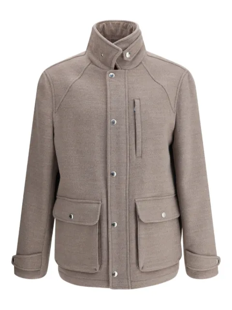 Brunello Cucinelli high-collar flap-pocket jacket