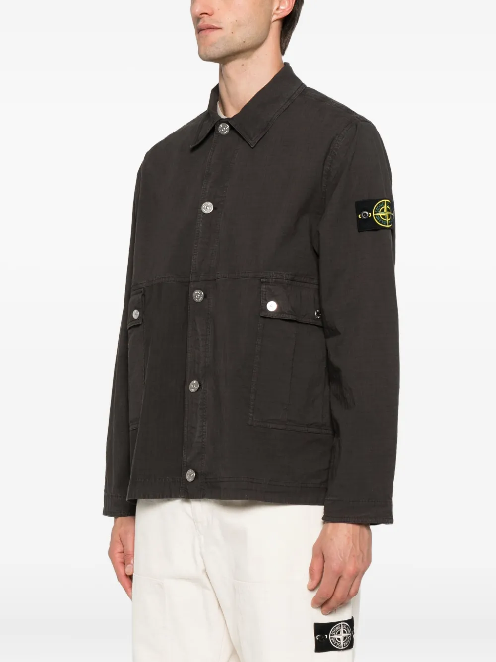 Stone Island Overhemd van katoenblend Grijs