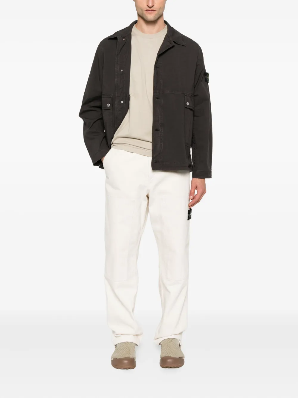 Stone Island Overhemd van katoenblend Grijs