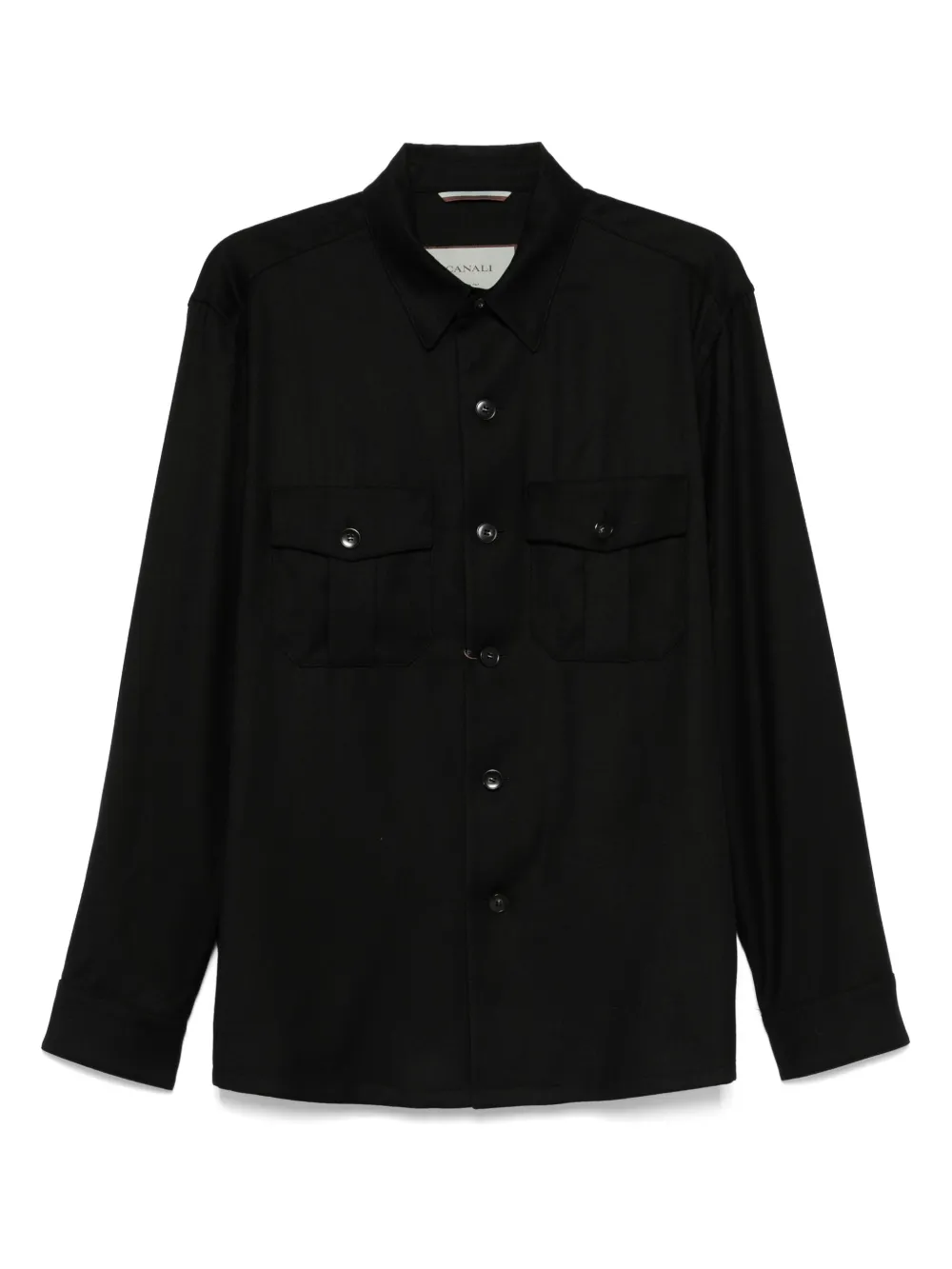 Canali Wollen shirtjack Zwart