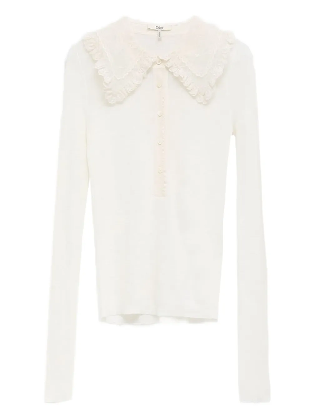 Chloé lace-collar long-sleeve shirt