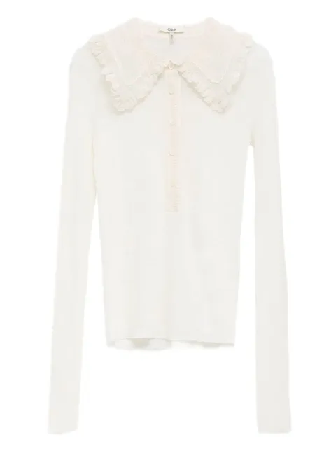Chloé lace-collar long-sleeve shirt