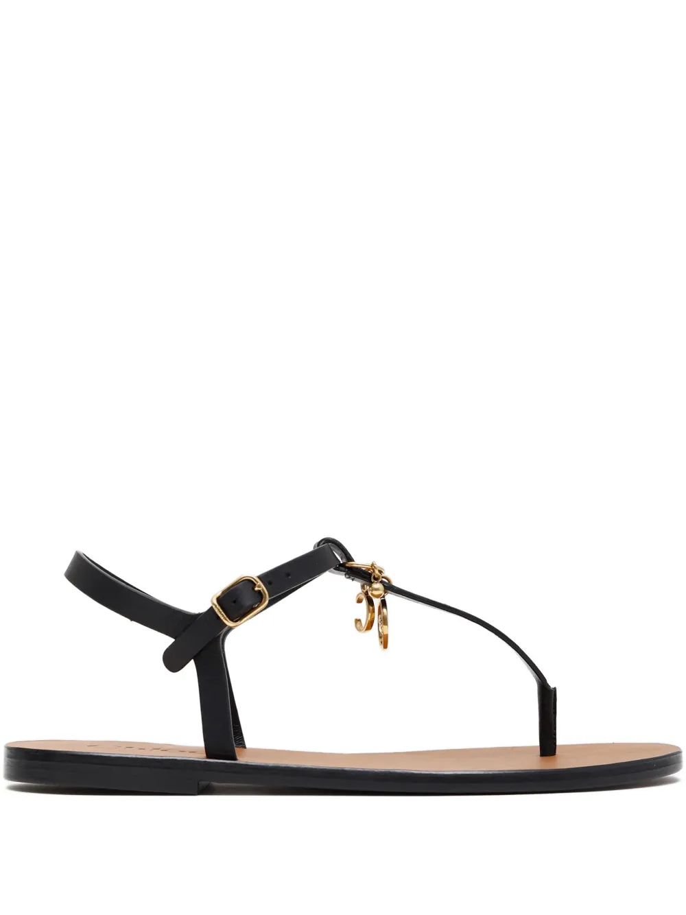 Chloé leather-buckle charm sandals Black