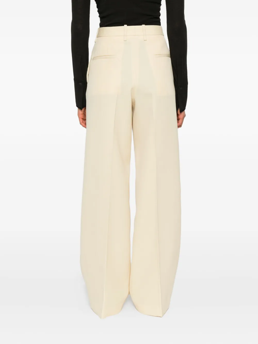 Jil Sander High waist wollen broek Beige