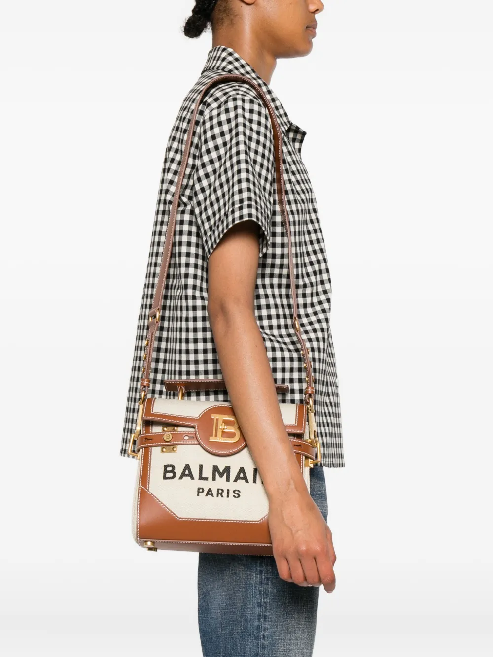 Balmain Satchel-Tasche mit Logo-Schild | Image 2