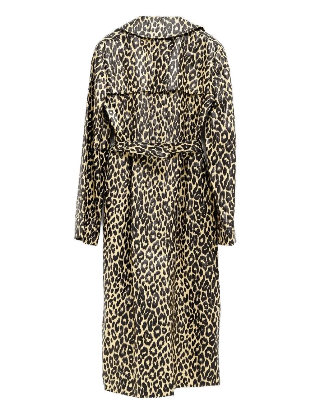 Jil Sander Leopard-print Belted Single-breasted Coat In Black