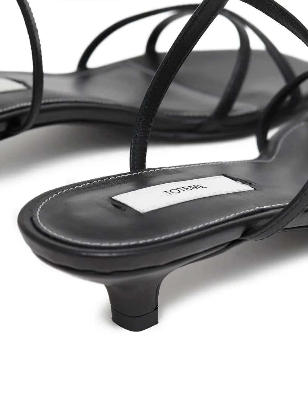 Totême Leather Crossover Heeled Sandals 35 In Black