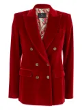 ETRO double-breasted velvet blazer - Red