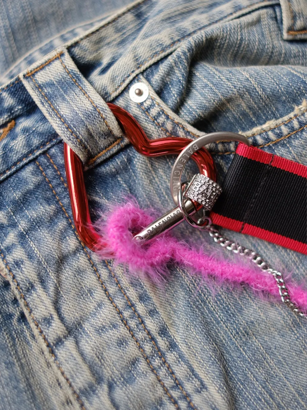 Balenciaga charms-embellished jeans Blauw
