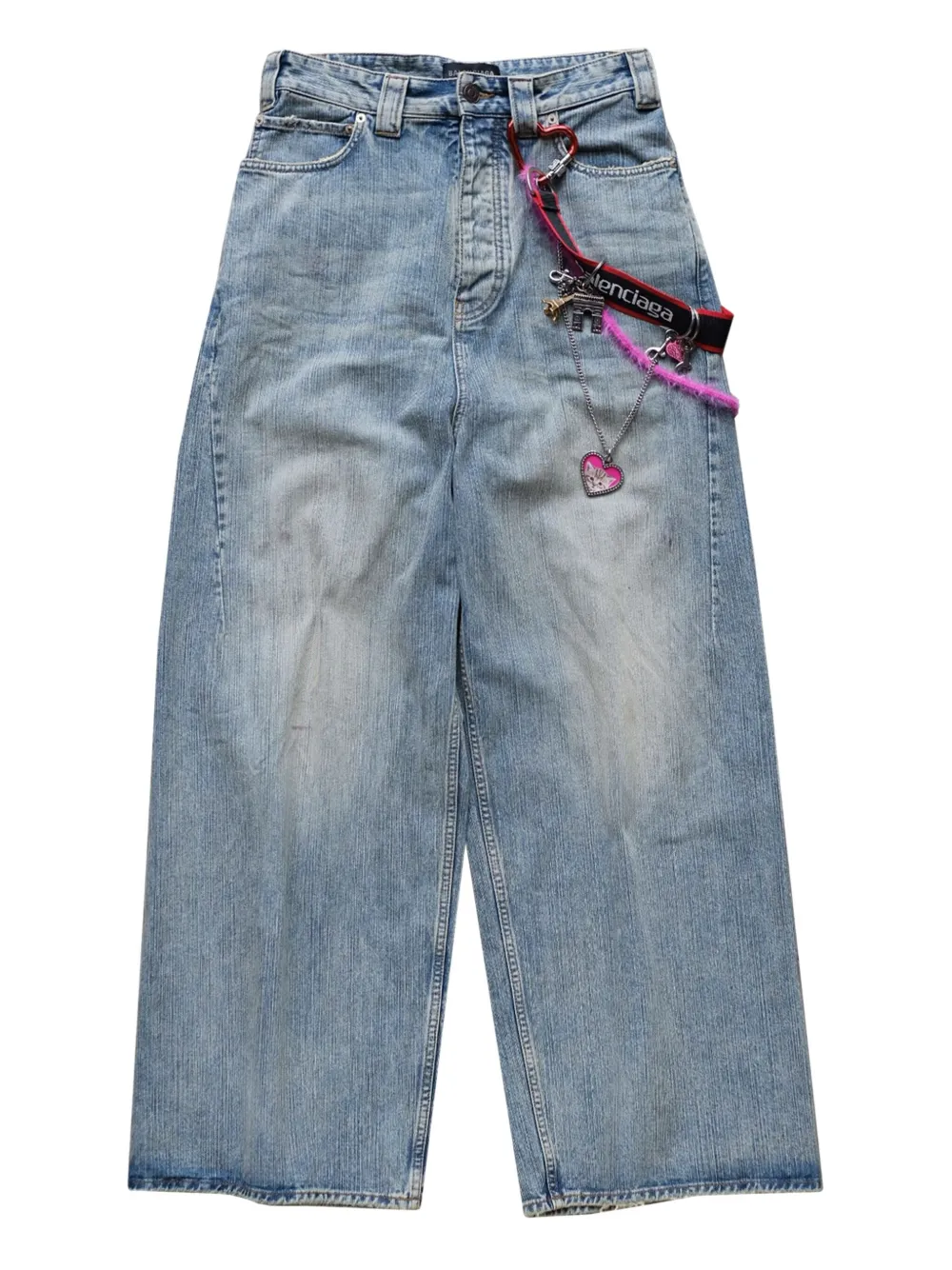 Balenciaga charms-embellished jeans Blauw