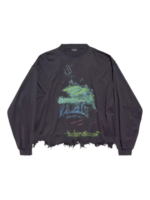 Balenciaga graphic-print distressed T-shirt