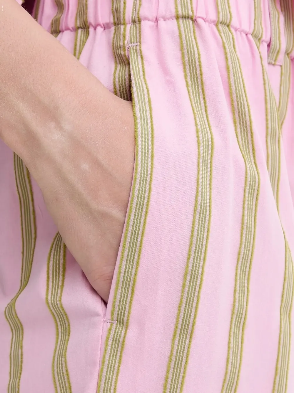 Stine Goya stripe straight-leg trousers Roze