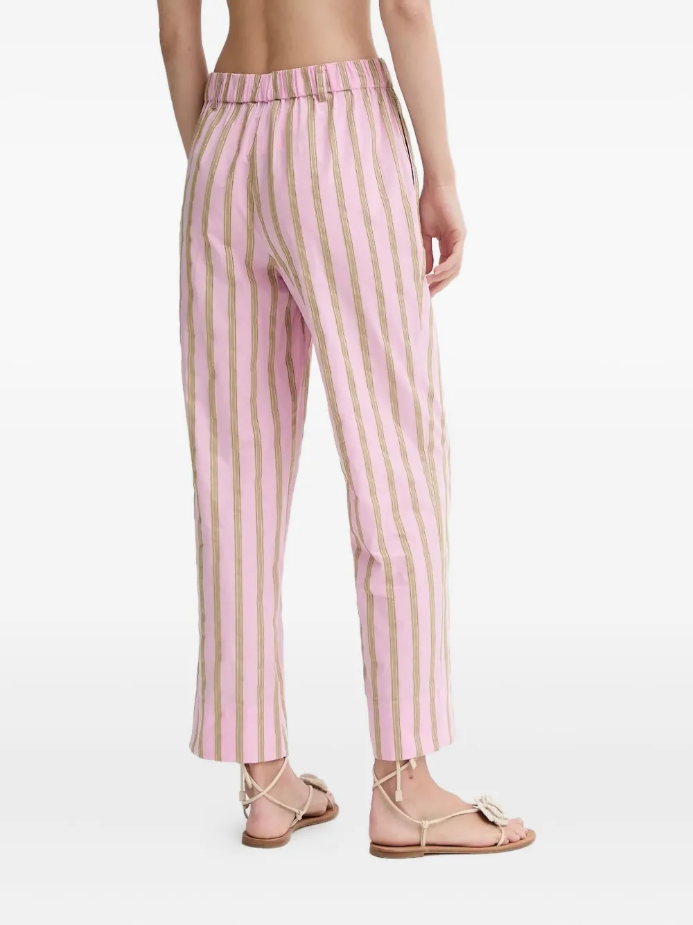 Stine Goya stripe straight-leg trousers Roze