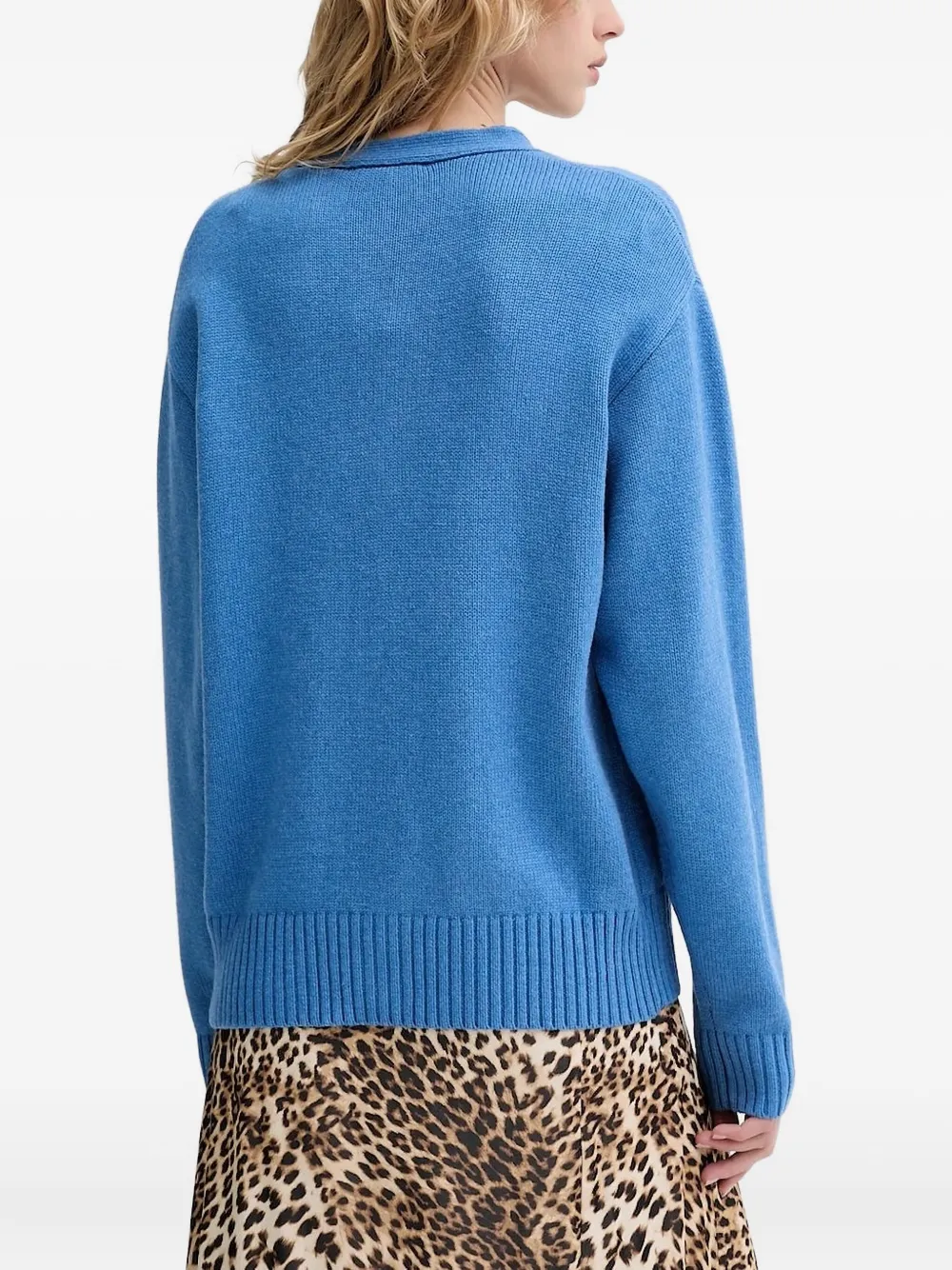 Stine Goya Candle Setting vest met intarsia patroon Blauw