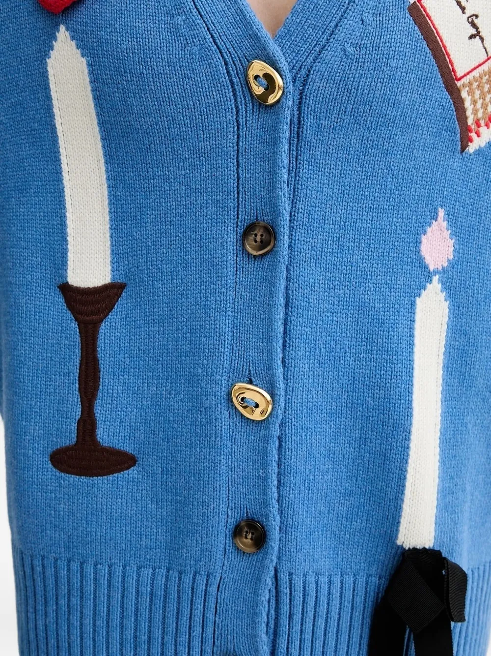 Stine Goya Candle Setting vest met intarsia patroon Blauw