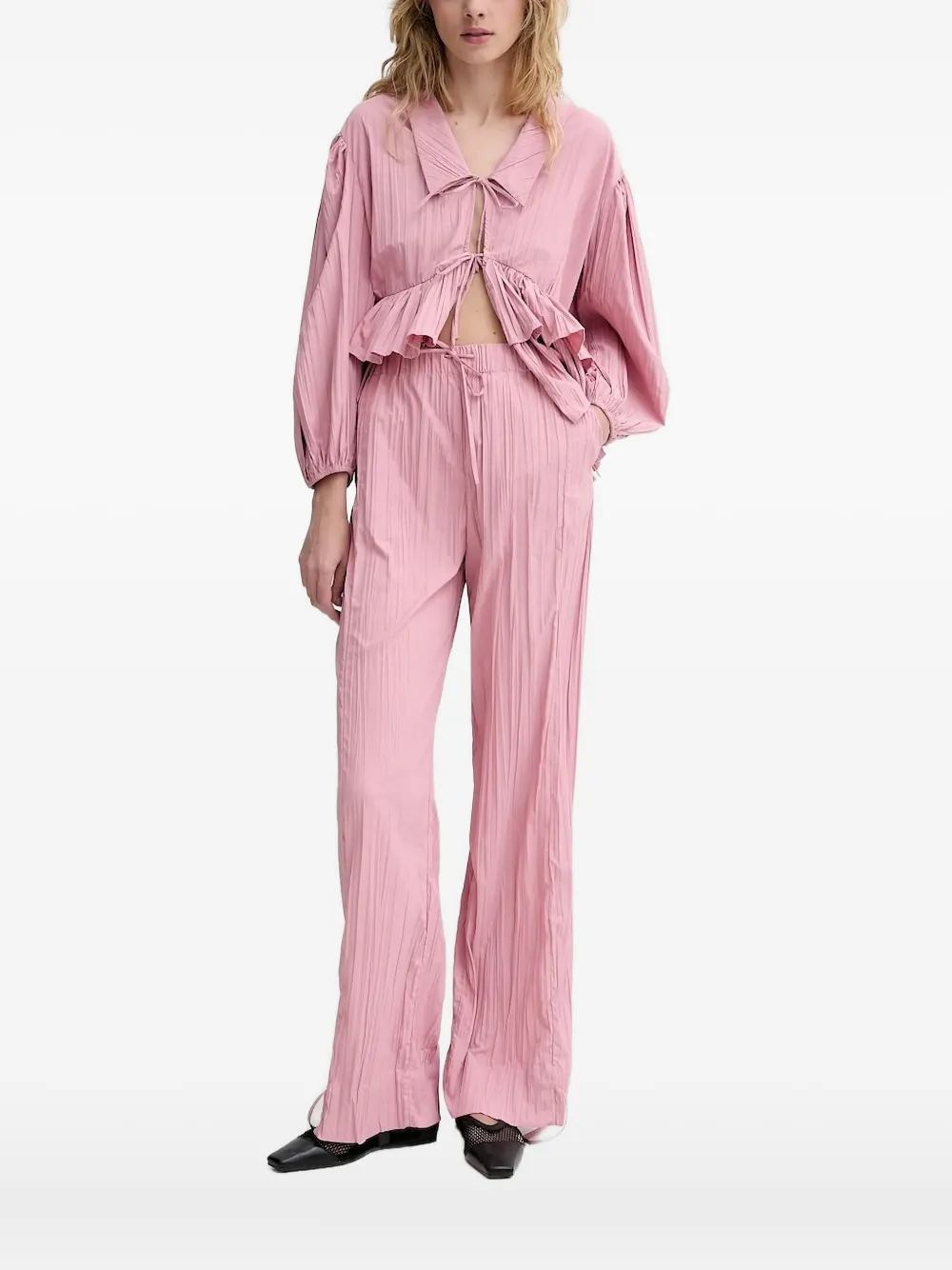Stine Goya ruffled blouse Roze
