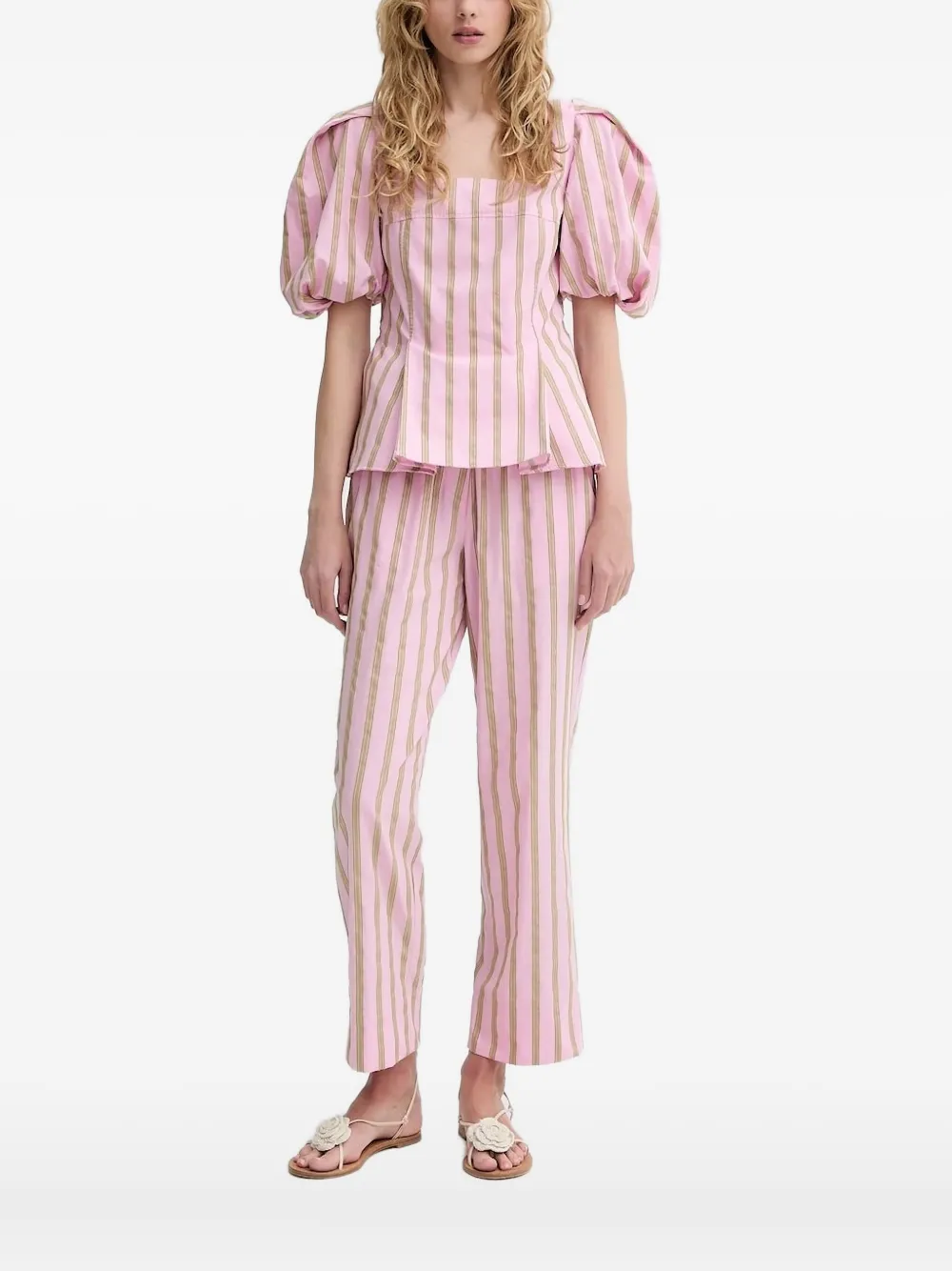 Stine Goya balloon-sleeve top Roze