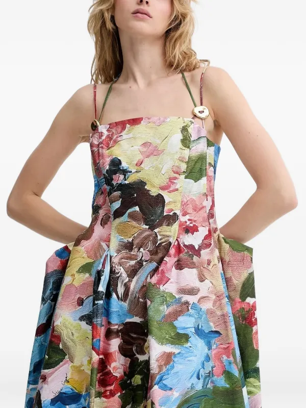 ららStine Goya パフスリーブワンピース　花柄　フラワー　ドレス Stine Goya フローラル ドレス | ピンク | FARFETCH JP