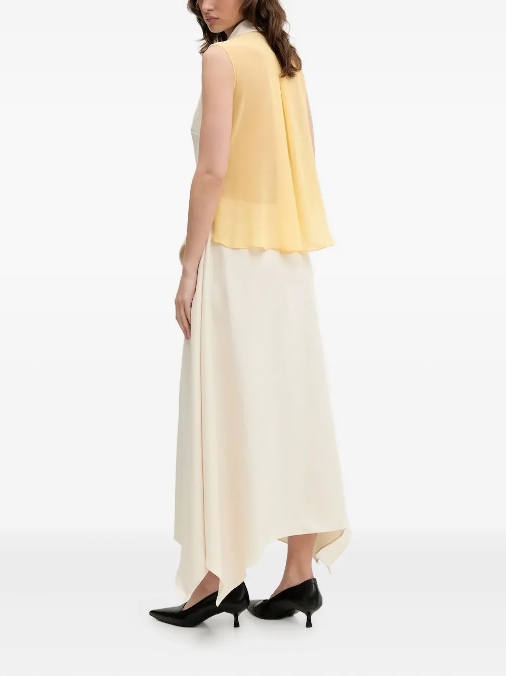 Stine Goya Asymmetrische jurk met gouden gesp - Wit