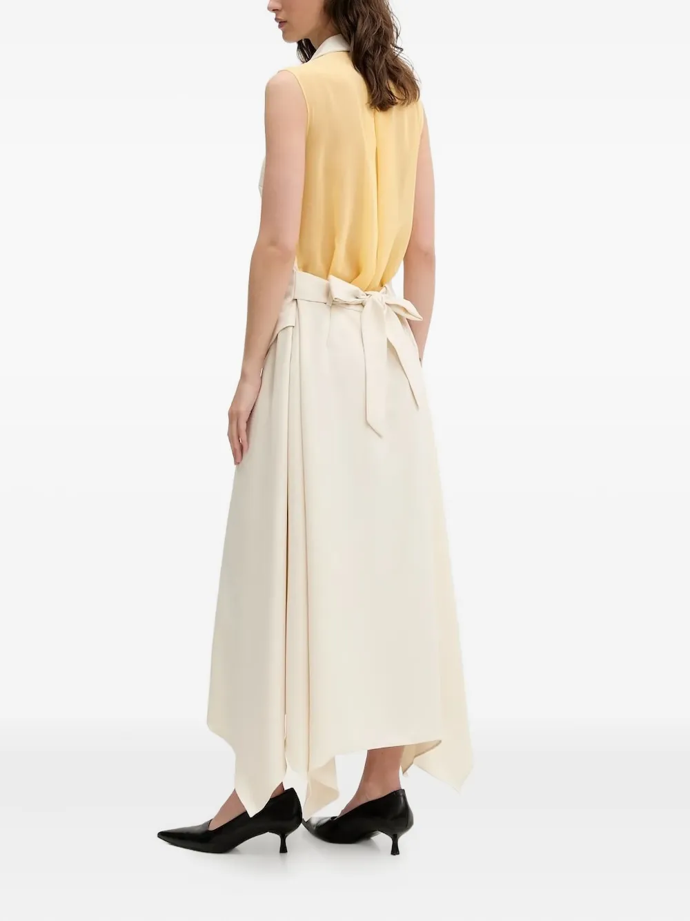 Stine Goya Asymmetrische jurk met gouden gesp Wit