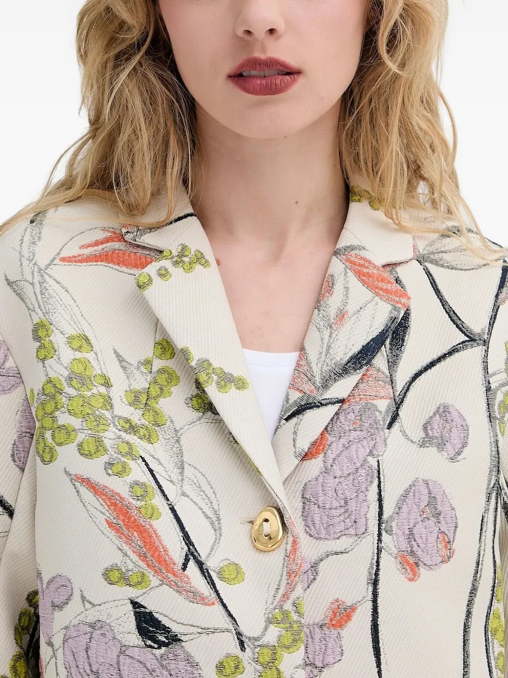 Stine Goya Blazer met bloemen Beige