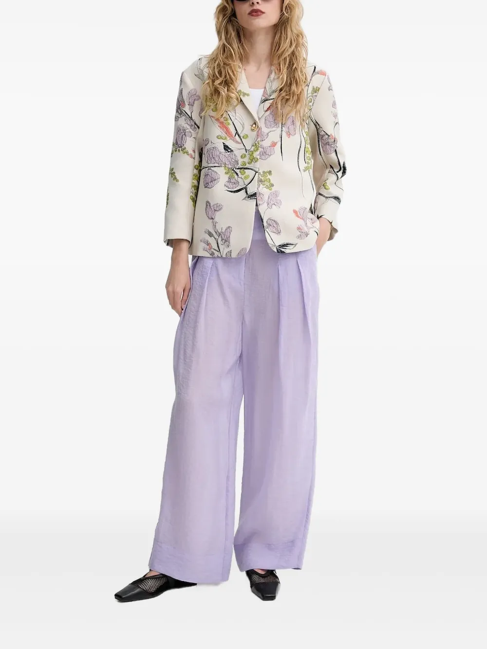 Stine Goya floral blazer Beige